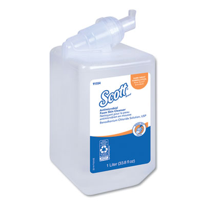 Scott® Control™ Antimicrobial Foam Skin Cleanser, Fresh Scent, 1,000 mL Bottle Foam Soap Refills, Antimicrobial - Office Ready