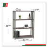 Linea Italia® Trento Line Bookcase, Three-Shelf, 31 1/2w x 11 5/8d x 43 1/4h, Mocha Bookcases-Shelf Bookcase - Office Ready