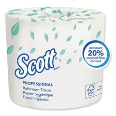 Scott® Essential Standard Roll Bathroom Tissue, Septic Safe, 1-Ply, White, 1210 Sheets/Roll, 80 Rolls/Carton