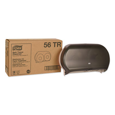 Tork® Twin Jumbo Roll Bath Tissue Dispenser, 19.29 x 5.51 x 11.83, Smoke/Gray Toilet Paper Dispensers-JRT Roll, Twin - Office Ready