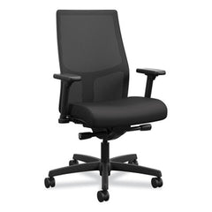 HON® Ignition® 2.0 4-Way Stretch Mid-Back Mesh Task Chair, Supports Up to 300 lb, 17" to 21" Seat Height, Black