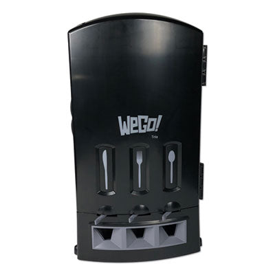 WeGo Dispenser, Forks/Knives/Spoons, 13.39 x 15.75 x 23.62, Black Tower Utensil Dispensers - Office Ready