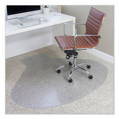 ES Robbins® EverLife® All Day Support Chair Mat For Medium Pile Carpet, Contour, 66 x 60, Clear Mats-Chair Mat - Office Ready