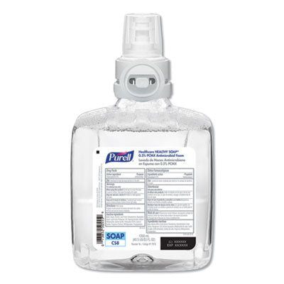PURELL® Healthcare HEALTHY SOAP® 0.5% PCMX Antimicrobial Foam, For CS8 Dispensers, Light Floral Scent, 1,200 mL, 2/Carton Foam Soap Refills, Antimicrobial - Office Ready
