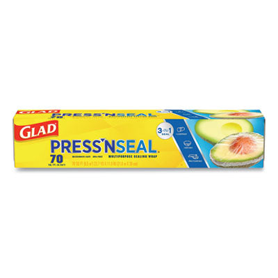 Glad® Press'n Seal® Plastic Wrap, 70 Square Foot Roll, 12 Rolls/Carton Plastic Wrap - Office Ready