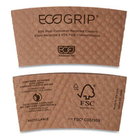 Eco-Products® EcoGrip® Recycled Content Hot Cup Sleeve, Fits 12, 16, 20, 24 oz Cups, Kraft, 1,300/Carton Cup Sleeves-Kraft - Office Ready