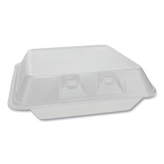 Pactiv Evergreen SmartLock® Foam Hinged Containers, Large, 3-Compartment, 9 x 9.25 x 3.25, White, 150/Carton