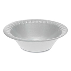 Pactiv Evergreen Laminated Foam Dinnerware, Bowl, 12 oz, 6" dia, White, 1,000/Carton
