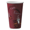 Dart® Solo® Paper Hot Drink Cups in Bistro® Design, 16 oz, Maroon, 1,000/Carton Cups-Hot Drink, Paper - Office Ready