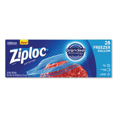 Ziploc® Zipper Freezer Bags, 1 gal, 2.7 mil, 9.6