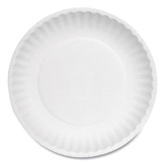 AJM Packaging Corporation Paper Plates, 6" dia, White, 100 Bulk Pack, 10 Packs/Carton