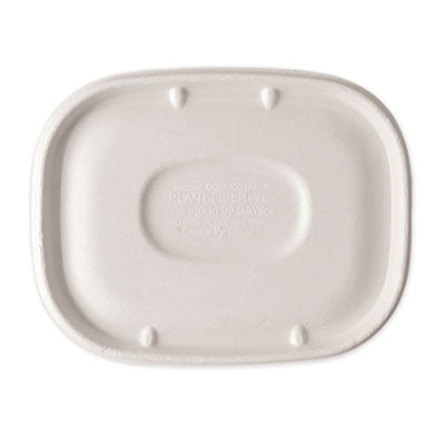 World Centric® Fiber Lids for Fiber Containers, 8.9 x 6.9 x 0.4, Natural, Paper, 400/Carton Takeout Food Containers - Office Ready