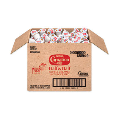 Carnation® Half & Half, 0.304 oz Cups, 360/Carton Coffee Creamers - Office Ready