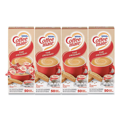 Coffee mate® Liquid Coffee Creamer, Original, 0.38 oz Mini Cups, 50/Box, 4 Boxes/Carton, 200 Total/Carton Coffee Condiments-Creamer - Office Ready