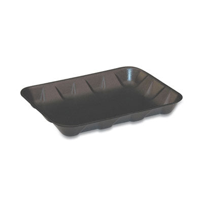 Pactiv Evergreen Foam Supermarket Tray, #4D, 9.58 x 7.08 x 1.25,  Black, Foam, 400/Carton Butcher Food Containers - Office Ready