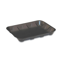 Pactiv Evergreen Foam Supermarket Tray, #4D, 9.58 x 7.08 x 1.25,  Black, Foam, 400/Carton Butcher Food Containers - Office Ready