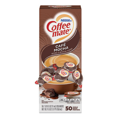 Coffee mate® Liquid Coffee Creamer, Cafe Mocha, 0.38 oz Mini Cups, 50/Box Coffee Creamers - Office Ready