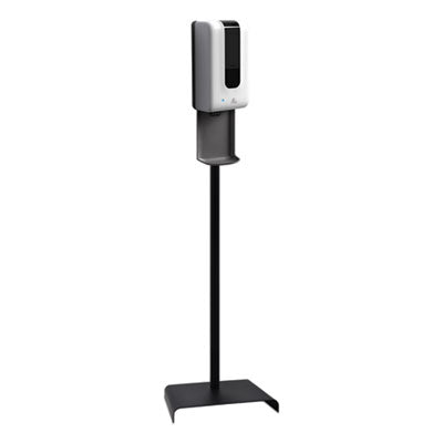 GN1 Automatic Hand Sanitizer Dispenser with Floor Stand and Tray, 1,200 mL, 13 x 11.4 x 51.63, White/Gray Hand Cleaner Dispensers-Automatic - Office Ready