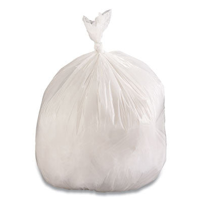 Boardwalk® Linear Low Density Can Liners, 33 gal, 0.6 mil, 33 x 39, White, 6 Rolls of 25 Bags Bags-Low-Density Waste Can Liners - Office Ready