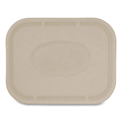 World Centric® Fiber Lids for Fiber Containers, 7.8 x 10.1 x 0.5, Natural, Paper, 400/Carton Food Containers-Takeout - Office Ready