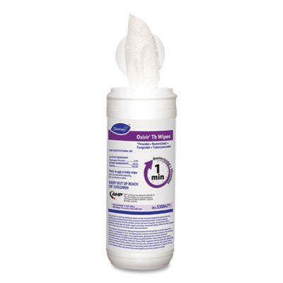 Diversey™ Oxivir® TB Disinfectant Wipes, 7 x 6, White, 60/Canister, 12 Canisters/Carton Cleaner/Detergent Wet Wipes - Office Ready