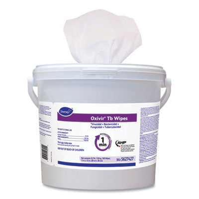 Diversey™ Oxivir® TB Disinfectant Wipes, 11 x 12, White, 160/Bucket, 4 Buckets/Carton Cleaner/Detergent Wet Wipes - Office Ready