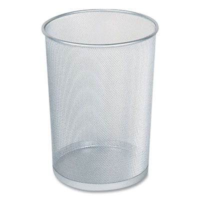 Rubbermaid® Commercial Steel Mesh Wastebasket, Round, 5 gal, Silver Waste Receptacles-Deskside All-Purpose Wastebaskets - Office Ready