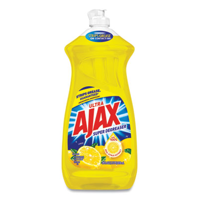Ajax® Dish Detergent, Lemon Scent, 28 oz Bottle, 9/Carton Manual Dishwashing Detergents - Office Ready