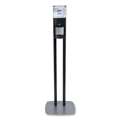 PURELL® ES8 Hand Sanitizer Floor Stand with Dispenser, 1,200 mL, 13.5 x 5 x 28.5, Graphite/Silver Automatic Hand Cleaner Dispensers - Office Ready