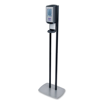 PURELL® CS6 Hand Sanitizer Floor Stand with Dispenser, 1,200 mL, 13.5 x 5 x 28.5, Graphite/Silver Automatic Hand Cleaner Dispensers - Office Ready