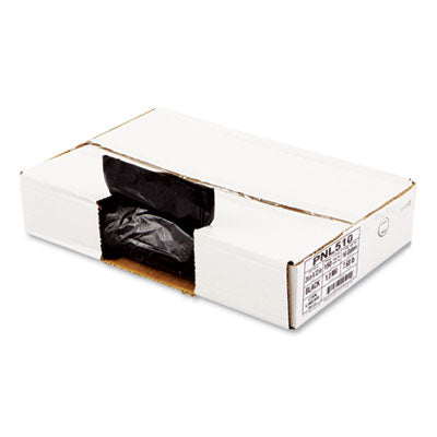 Boardwalk® Linear Low Density Can Liners, 16 gal, 1 mil, 24 x 32, Black, 10 Bags/Roll, 15 Rolls/Carton Bags-Low-Density Waste Can Liners - Office Ready