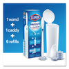Clorox® ToiletWand® Disposable Toilet Cleaning System, Caddy and Refills, White, 6/Carton Toilet Brushes-Wand/Brush Kit - Office Ready