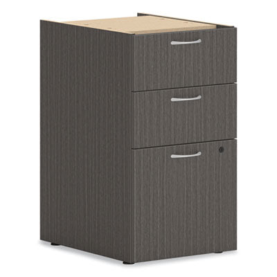 HON® Mod Support Pedestal, Left or Right, 3-Drawers: Box/Box/File, Legal/Letter, Slate Teak, 15