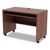 Alera® Valencia™ Series Mobile Workstation Desk, 41.38" x 23.63" x 30", Medium Cherry Desks-Portable Desks & Mobile Workstations - Office Ready