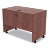 Alera® Valencia™ Series Mobile Workstation Desk, 41.38" x 23.63" x 30", Medium Cherry Desks-Portable Desks & Mobile Workstations - Office Ready