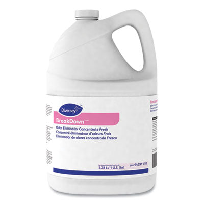 Diversey™ Breakdown™ Odor Eliminator, Cherry Almond Scent, Liquid, 1 gal Bottle, 4/Carton Air Fresheners/Odor Eliminators-Counteractant/Digester - Office Ready