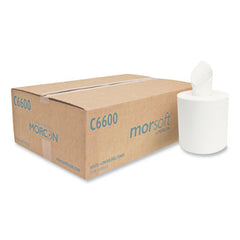 Morcon Tissue Morsoft® Center Pull Towels, 2-Ply, 6.9" dia., White, 600 Sheets/Roll, 6 Rolls/Carton