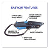 COSCO Easycut™ Self-Retracting Cutter, Black/Blue Knives-Retractable Utility/Box Cutter - Office Ready
