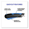 COSCO Easycut™ Self-Retracting Cutter, Black/Blue Knives-Retractable Utility/Box Cutter - Office Ready