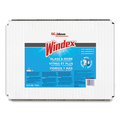 Windex® Glass Cleaner with Ammonia-D®, 5gal Bag-in-Box Dispenser Cleaners & Detergents-Multipurpose Cleaner - Office Ready