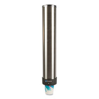 San Jamar® Large Water Cup Dispenser with Removable Cap, For 12 oz to 24 oz Cups, Stainless Steel Cup Dispensers-Metal - Office Ready