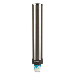 San Jamar® Large Water Cup Dispenser with Removable Cap, For 12 oz to 24 oz Cups, Stainless Steel