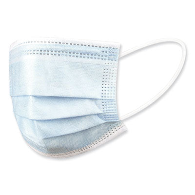 Boardwalk® Three-Ply General Use Face Mask, Blue, 50/Box Face Masks-Pandemic - Office Ready