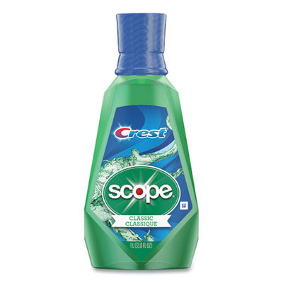 Crest® + Scope® Classic Mouthwash, Classic Mint, 1 L Bottle, 6/Carton Mouthwashes - Office Ready