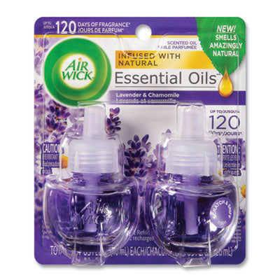Air Wick® Scented Oil Refill, Lavender and Chamomile, 0.67 oz, 2/Pack Air Fresheners/Odor Eliminators-Scented Oil - Office Ready