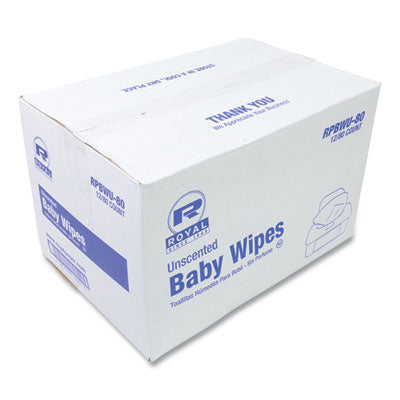 AmerCareRoyal® Baby Wipes, White, 80/Tub, 12/Carton Towels & Wipes-Hand/Body Wet Wipe - Office Ready