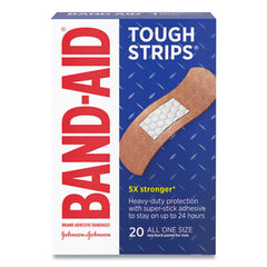 BAND-AID® Flexible Fabric Tough-Strips™ Adhesive Bandages, 1 x 3.25, 20/Box