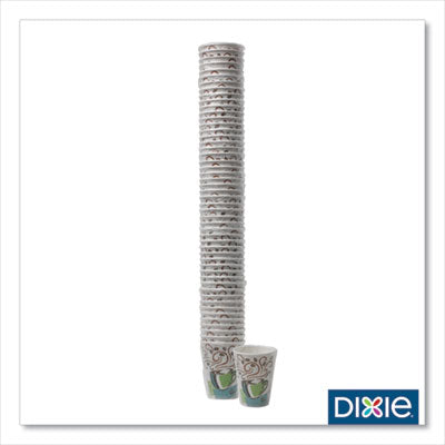 Dixie® PerfecTouch® Paper Hot Cups, 8 oz, Coffee Haze Design, Individually Wrapped, 50/Sleeve, 20 Sleeves/Carton Cups-Hot Drink, Paper - Office Ready