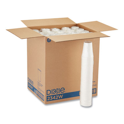 Dixie® Paper Hot Cups, 12 oz, White, 50/Sleeve, 20 Sleeves/Carton Cups-Hot Drink, Paper - Office Ready