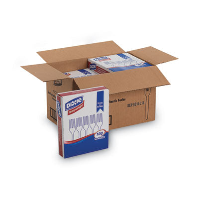 Dixie® Plastic Cutlery, Heavyweight Forks, White, 1,000/Carton Utensils-Disposable Fork - Office Ready